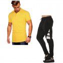 Summer new men's Short Sleeve Polo Shirt Men's wear + leisure sports pants suit
