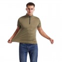 Foreign trade large men's T-shirt foreign trade Amazon sports zipper collar men's short sleeve fitness running t-shirt men's T-shirt