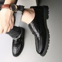 Junster men's shoes crocodile pattern men's business dress shoes casual versatile men's shoes