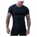 Cross border men's round neck casual solid color T-shirt in summer 2020