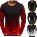New men's short sleeve fashion sports fitness personalized printed t-shirt men's summer thin long sleeve 3D men's T-shirt