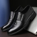 Junster men's shoes crocodile men's business shoes Brock leather shoes