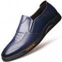 Junster men's shoes breathable top leather men's casual shoes trend versatile soft soled shoes
