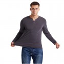 Autumn men's V-neck fitness running long sleeve t-shirt men's large autumn winter elastic men's bottom coat