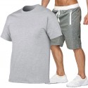 2020 new sports leisure running training shorts and European and American T-shirt sports men's summer suit