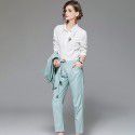 1939402-2021 early spring new fashion temperament irregular lapel vest SLIM STRAIGHT pants two piece suit