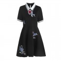 1920110-2021 summer new fashion heart embroidery polo collar dress slim and versatile