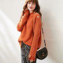 1937209-2021 autumn and winter new French retro easy to match wool rabbit hair loose casual knitting warm top