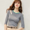 1942202-202 early spring new French chic fashion slim knit sweater bottoms