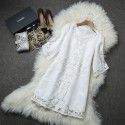 F1052-2021 Bridesmaid bride's return door red new year dress hollow out embroidered trumpet sleeve dress wedding night