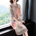 1901603-2021 new summer women's silk crepe de Chine Printed Dress