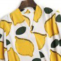 194021-2021 early spring new product fashion temperament versatile V-neck lemon print design chiffon shirt