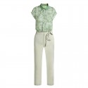 1920107-2021 summer new Chiffon printed shirt top + suit pants two piece suit with belt