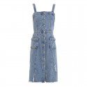 Q2003108-2021 spring and summer new French age reducing strap skirt single breasted denim dress versatile youth