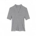 2006412-2021 spring and summer French new fashionable temperament slim knit top lazy style simple versatile