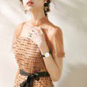 2006108 - clearance - do not return, do not change - mind not to shoot - wave point Pleated Dress