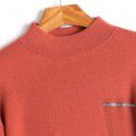 1926209-2021 autumn and winter simple goddess model waist belt design knitted dress turtleneck sweater
