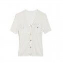 S2006405-2021 spring and summer new French retro top versatile temperament knitted cardigan simple T-shirt lazy