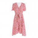 2005 610-2021 spring and summer new French Chic feminine tea break skirt print slim fishtail dress