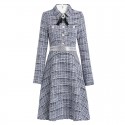 1934103-2021 autumn and winter new women's dress temperament slim fitting Diamond Dress shows thin design feeling