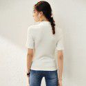 2006412-2021 spring and summer French new fashionable temperament slim knit top lazy style simple versatile