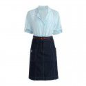 2006504-2021 summer new fashionable slim Lapel shirt + denim skirt two piece suit