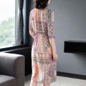 1901603-2021 new summer women's silk crepe de Chine Printed Dress