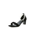 2021 summer Korean elegant beaded belt thick heel lady sandals fashion open toe one line back pack high heels