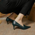 Pointed middle mouth single shoes women 2021 summer French Retro High Heels simple middle heel women's shoes Korean women's single shoes