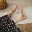 Small leather shoes 2021 new summer metal British square spring and autumn women's shoes