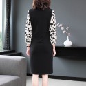 1922205-2021 early autumn new fashionable western style stitching Polka Dot sleeve shirt breasted dress