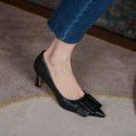 Women's 2021 summer new comfortable square button high heels thin heel sexy women's single shoes