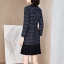 1936309-2021 autumn and winter New Retro slim women's tweed temperament celebrity Pleated Dress