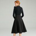 1928507-2021 winter new French Ruffle slim knit high waist tweed skirt two piece suit