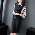 1922205-2021 early autumn new fashionable western style stitching Polka Dot sleeve shirt breasted dress