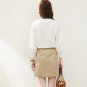 1941307-2021 spring new French temperament white shirt + tooling pocket A-line skirt two piece suit