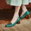 French style retro tassel single shoes women's 2021 new style square head thick heel small shoes with shallow mouth and simple one foot high heels