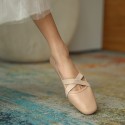 Retro Mary Jane shoes women's flat bottom soft bottom cross belt ballet single shoes soft leather leather shoes fairy lazy