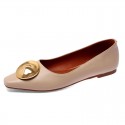 Pointed flat sole single shoes with shallow mouth new metal cowhide European and American fairy soft cowhide women's shoes in spring and autumn of 2020
