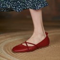 Spring and summer 2021 new round head flat bottomed Korean simple single shoes pleated elastic band shallow mouth casual women's single shoes