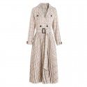 1928305-2021 autumn and winter new French retro commuter windbreaker waist pleated Plaid Dress