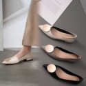 Xiaoxiang flat shoes women's autumn 2021 New Girl Korean versatile metal button shallow mouth lady temperament