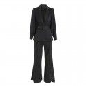 1930111-2021 autumn new product fashion temperament commuting ol stripe micro La slim suit two piece suit