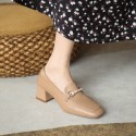 Small leather shoes 2021 new summer metal British square spring and autumn women's shoes