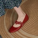 Soft sole 2021 autumn new fashion shallow flat sole shoes sweet flower Mary Jane flat heel shoes