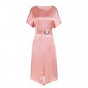 2003406-2021 spring and summer new smooth satin simple dress