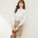 1941307-2021 spring new French temperament white shirt + tooling pocket A-line skirt two piece suit