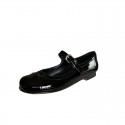 French flat bottom Mary Jane shoes camellia flower doll shoes one button black and white color matching ballet shoes