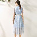 2005309-2021 spring and summer new French romantic age reduction small fresh retro Plaid Dress