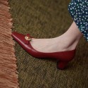 2021 summer new Korean version simple square head thick heel shallow mouth single shoes bow, wearing fairy gentle single shoes